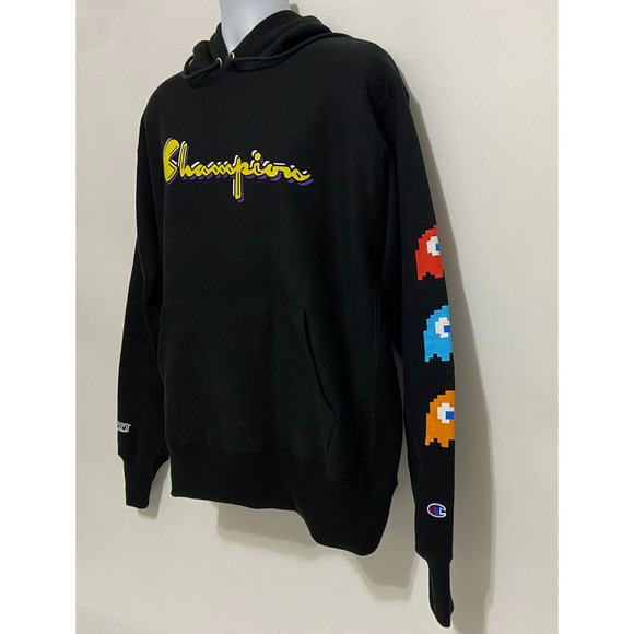Champion Pacman Limited Edition Mens Large Unisex Black Hoodie 2019 NWT! - Picture 3 of 16